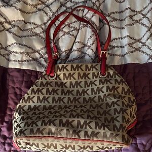 Michael Kors Tan and Red Shoulder Bag